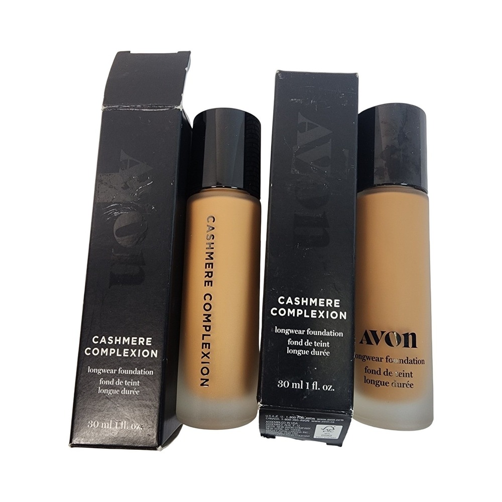 Avon Cashmere Complexion DARK 5N Longwear Foundation 30ml‎ 1 fl oz Set 2 Lot